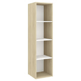 NNEVL 5 Piece TV Cabinet Set White and Sonoma Oak Chipboard