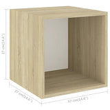 NNEVL 5 Piece TV Cabinet Set White and Sonoma Oak Chipboard