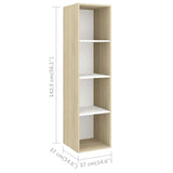 NNEVL 5 Piece TV Cabinet Set White and Sonoma Oak Chipboard