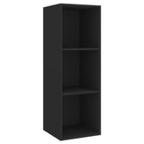 NNEVL 3 Piece TV Cabinet Set Black Chipboard