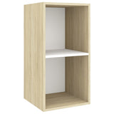 NNEVL 3 Piece TV Cabinet Set White and Sonoma Oak Chipboard
