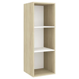 NNEVL 3 Piece TV Cabinet Set White and Sonoma Oak Chipboard