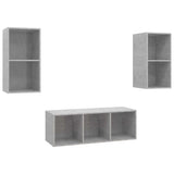 NNEVL 3 Piece TV Cabinet Set Concrete Grey Chipboard