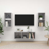 NNEVL 3 Piece TV Cabinet Set Concrete Grey Chipboard