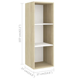 NNEVL 3 Piece TV Cabinet Set White and Sonoma Oak Chipboard