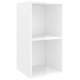 NNEVL 3 Piece TV Cabinet Set High Gloss White Chipboard