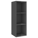 NNEVL 3 Piece TV Cabinet Set High Gloss Grey Chipboard