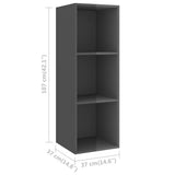 NNEVL 3 Piece TV Cabinet Set High Gloss Grey Chipboard