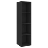 NNEVL 3 Piece TV Cabinet Set Black Chipboard