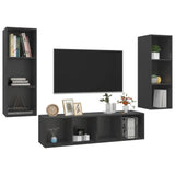 NNEVL 3 Piece TV Cabinet Set Grey Chipboard