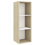 NNEVL 3 Piece TV Cabinet Set White and Sonoma Oak Chipboard