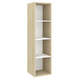 NNEVL 3 Piece TV Cabinet Set White and Sonoma Oak Chipboard