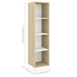 NNEVL 3 Piece TV Cabinet Set White and Sonoma Oak Chipboard