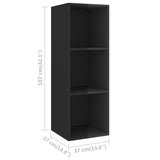 NNEVL 3 Piece TV Cabinet Set High Gloss Black Chipboard