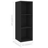 NNEVL 3 Piece TV Cabinet Set Black Chipboard