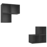 NNEVL 4 Piece TV Cabinet Set Grey Chipboard