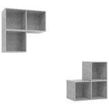 NNEVL 4 Piece TV Cabinet Set Concrete Grey Chipboard