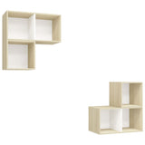 NNEVL 4 Piece TV Cabinet Set White and Sonoma Oak Chipboard