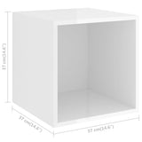 NNEVL 4 Piece TV Cabinet Set High Gloss White Chipboard