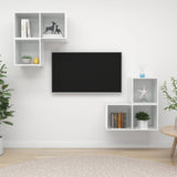 NNEVL 4 Piece TV Cabinet Set High Gloss White Chipboard