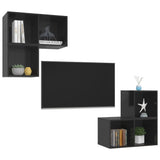 NNEVL 4 Piece TV Cabinet Set High Gloss Black Chipboard