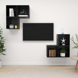 NNEVL 4 Piece TV Cabinet Set High Gloss Black Chipboard