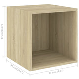 NNEVL 4 Piece TV Cabinet Set Sonoma Oak Chipboard