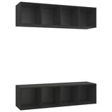 NNEVL Wall-mounted TV Cabinets 2 pcs Black Chipboard