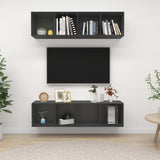NNEVL Wall-mounted TV Cabinets 2 pcs Grey Chipboard