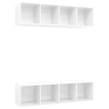 NNEVL Wall-mounted TV Cabinets 2 pcs High Gloss White Chipboard