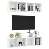 NNEVL Wall-mounted TV Cabinets 2 pcs High Gloss White Chipboard