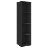 NNEVL Wall-mounted TV Cabinets 2 pcs High Gloss Black Chipboard