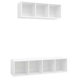 NNEVL 2 Piece TV Cabinet Set White Chipboard