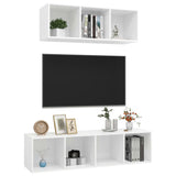 NNEVL 2 Piece TV Cabinet Set White Chipboard