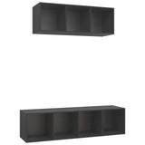NNEVL 2 Piece TV Cabinet Set Grey Chipboard