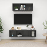 NNEVL 2 Piece TV Cabinet Set Grey Chipboard