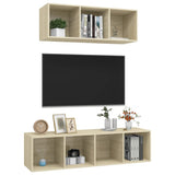 NNEVL 2 Piece TV Cabinet Set Sonoma Oak Chipboard
