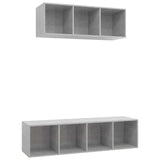 NNEVL 2 Piece TV Cabinet Set Concrete Grey Chipboard