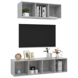 NNEVL 2 Piece TV Cabinet Set Concrete Grey Chipboard