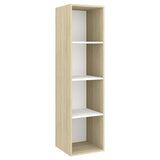 NNEVL 2 Piece TV Cabinet Set White and Sonoma Oak Chipboard