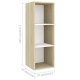 NNEVL 2 Piece TV Cabinet Set White and Sonoma Oak Chipboard
