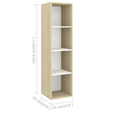NNEVL 2 Piece TV Cabinet Set White and Sonoma Oak Chipboard