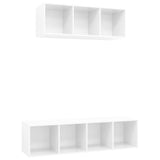 NNEVL 2 Piece TV Cabinet Set High Gloss White Chipboard