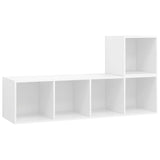 NNEVL 2 Piece TV Cabinet Set White Chipboard