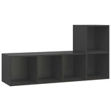 NNEVL 2 Piece TV Cabinet Set Grey Chipboard