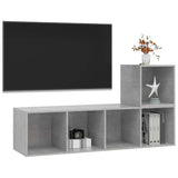NNEVL 2 Piece TV Cabinet Set Concrete Grey Chipboard