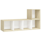 NNEVL 2 Piece TV Cabinet Set White and Sonoma Oak Chipboard