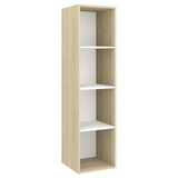 NNEVL 2 Piece TV Cabinet Set White and Sonoma Oak Chipboard