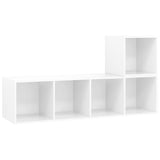 NNEVL 2 Piece TV Cabinet Set High Gloss White Chipboard
