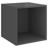 NNEVL 2 Piece TV Cabinet Set High Gloss Grey Engineered Wood